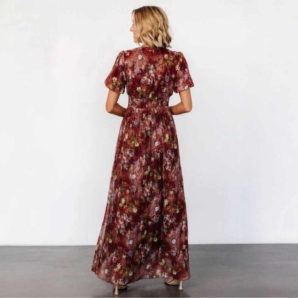 Baltic Born Ardley Maxi Dress Rust Floral Size Medium - Picture 3 of 12